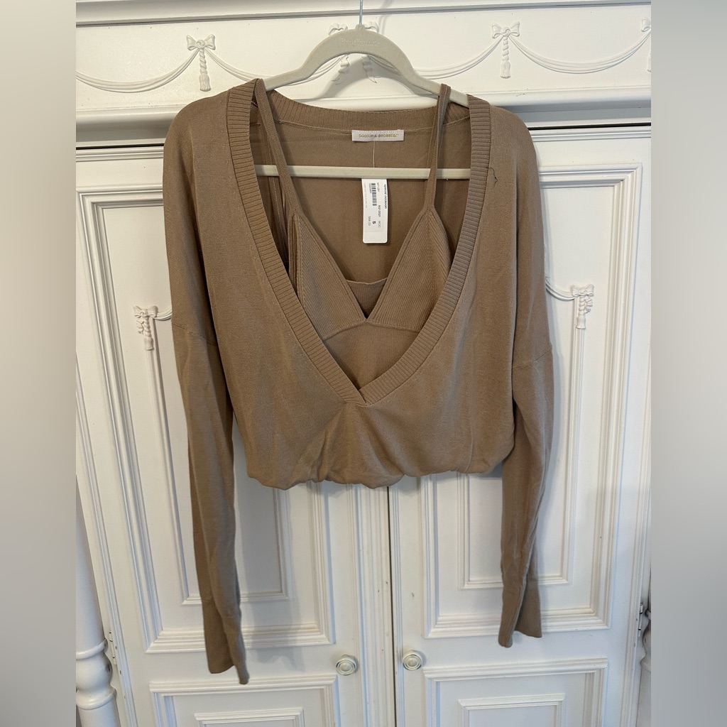 Brown Double Layer Sweater